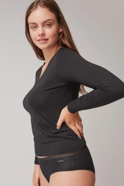 Camiseta térmica escote pico