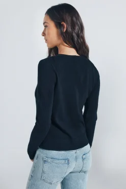 Cardigan botones cuello redondo viscosa