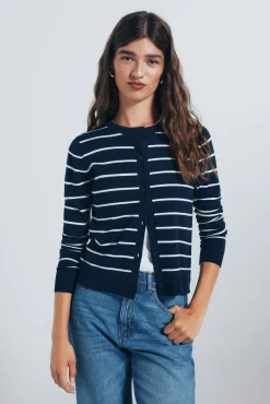 Cardigan botones cuello redondo viscosa
