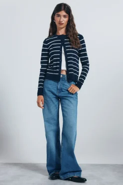 Cardigan botones cuello redondo viscosa