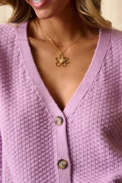 Cardigan botones Lila
