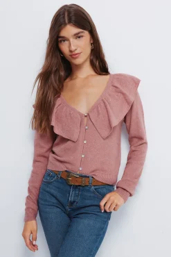 Cardigan escote volante