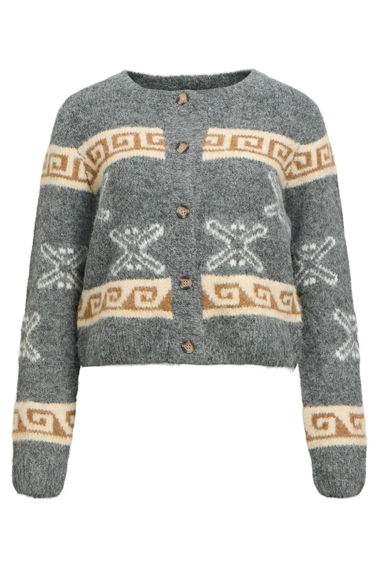 Cardigan lana estampado