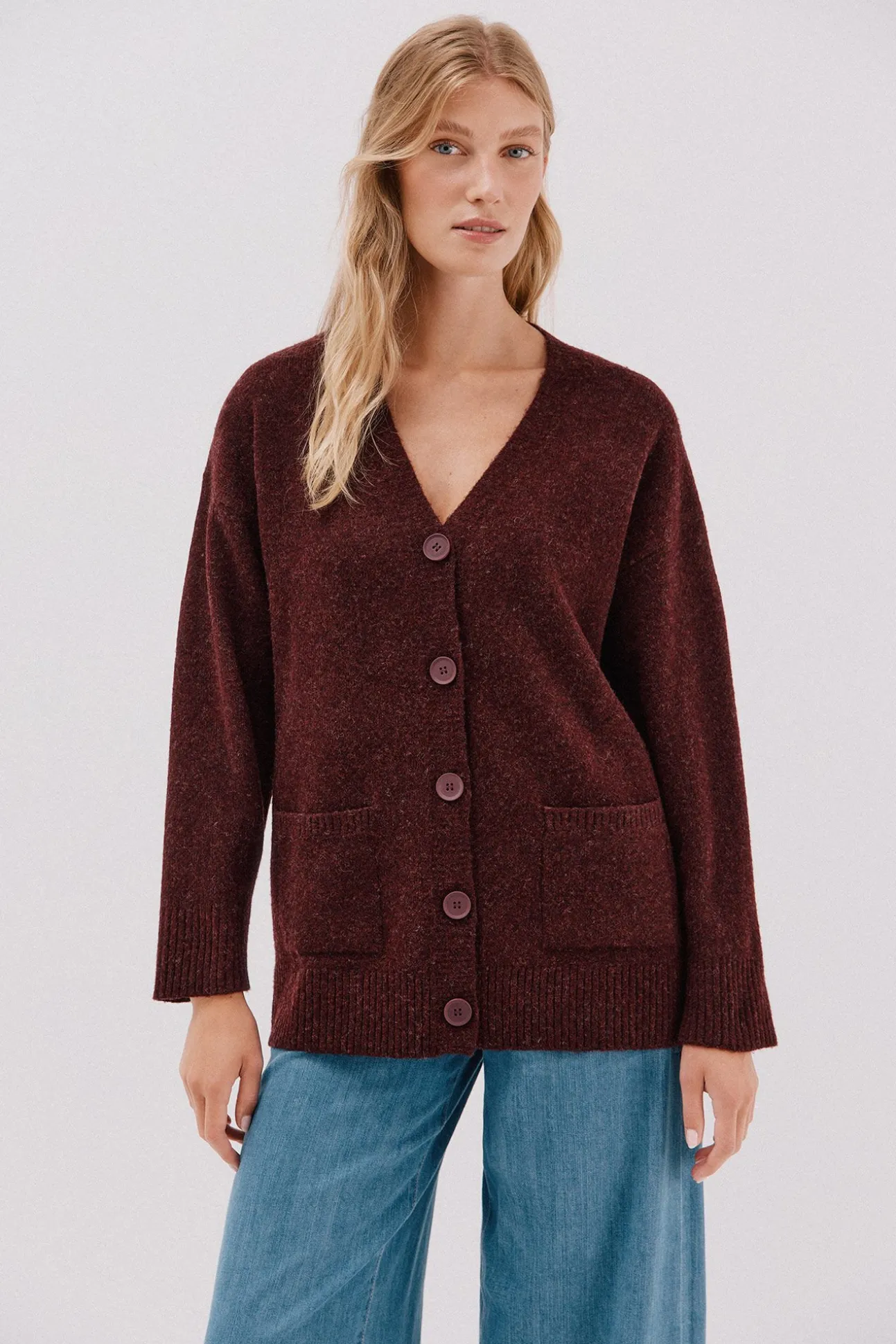 Cardigan largo bolsillos