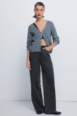 Cardigan lazos brillo