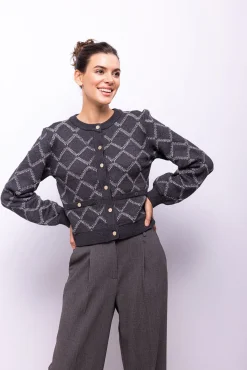 Cardigan punto rombos