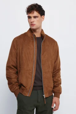 Cazadora acolchada efecto ante