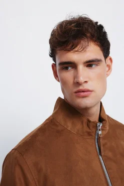 Cazadora acolchada efecto ante