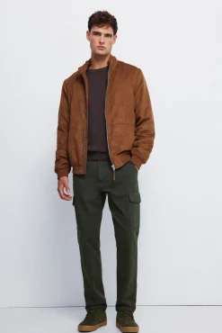 Cazadora acolchada efecto ante