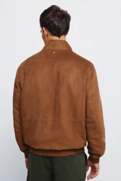 Cazadora acolchada efecto ante