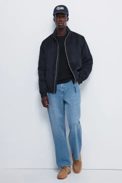 Cazadora acolchada efecto ante