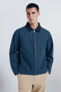 Cazadora algodón lavada contraste