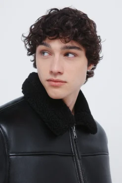 Cazadora aviador efecto piel doble faz