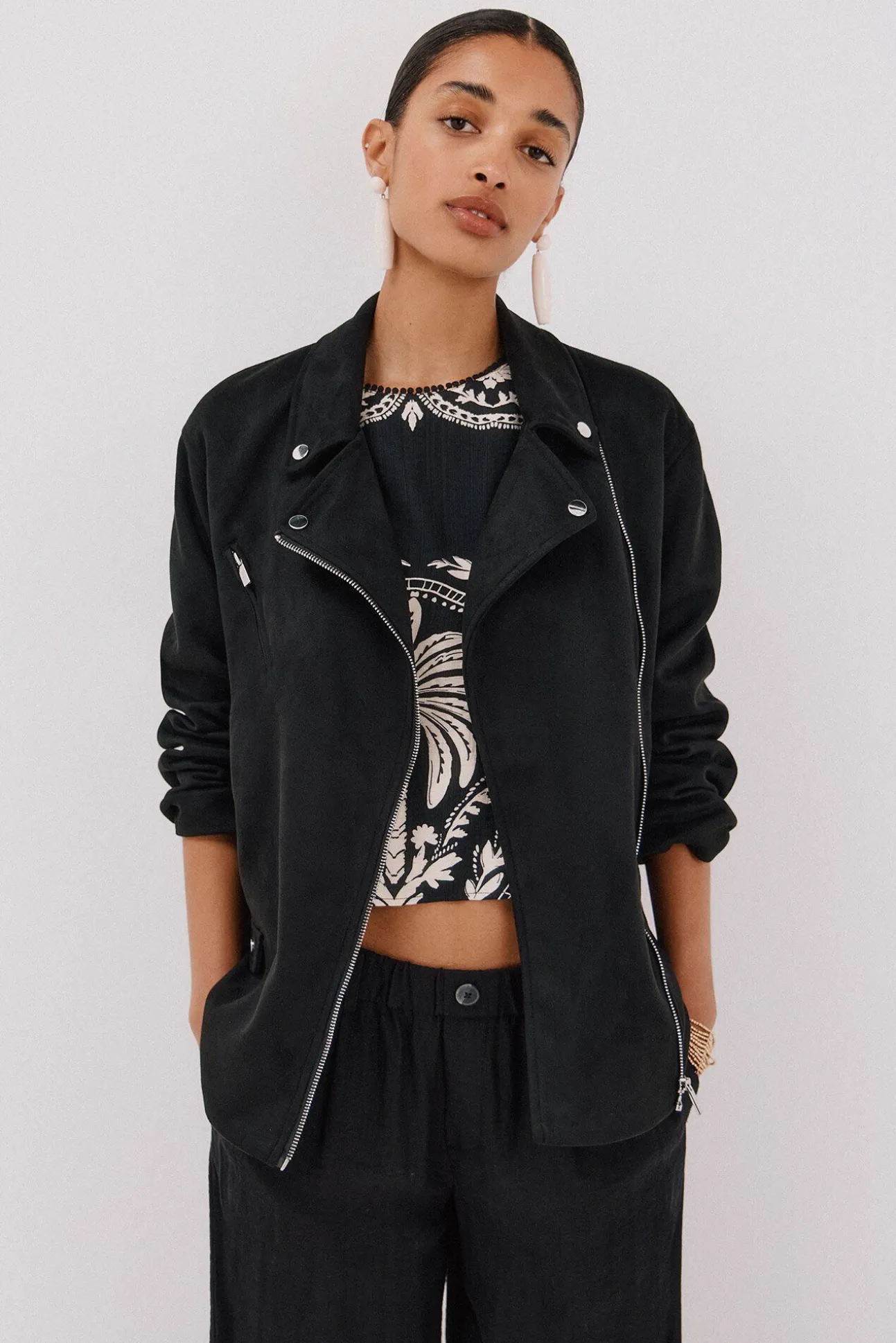 Cazadora biker efecto ante