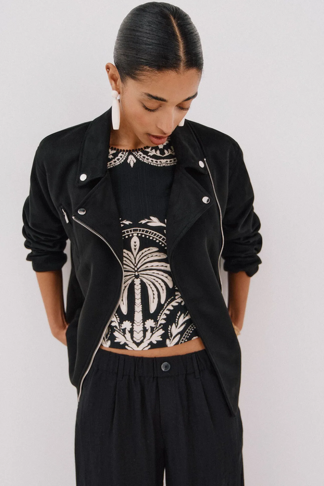 Cazadora biker efecto ante