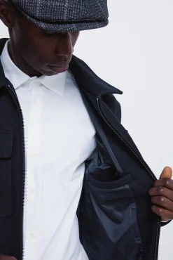 Cazadora camisera mezcla lana