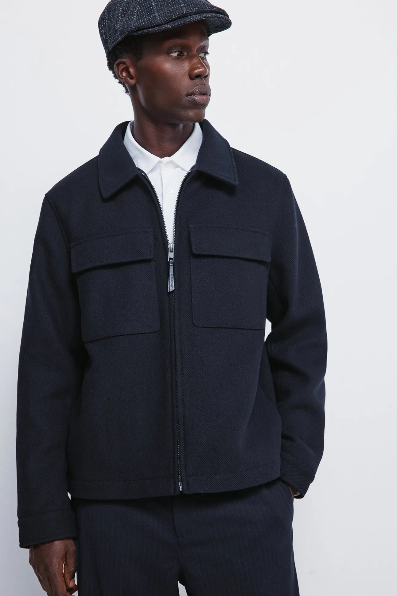 Cazadora camisera mezcla lana