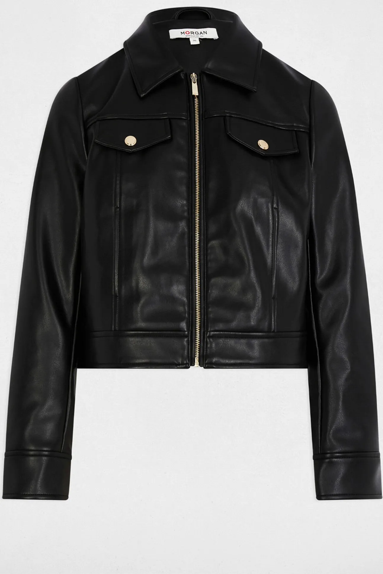 Cazadora corta cuero sintético