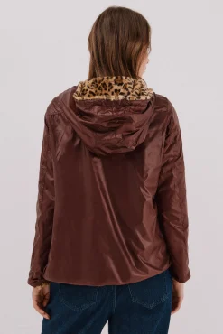 Cazadora corta reversible efecto pelo