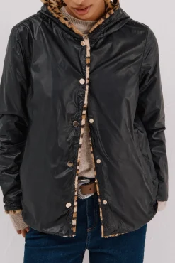 Cazadora corta reversible efecto pelo
