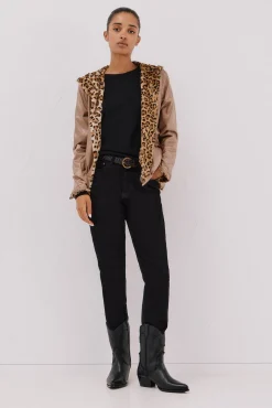 Cazadora corta reversible efecto pelo