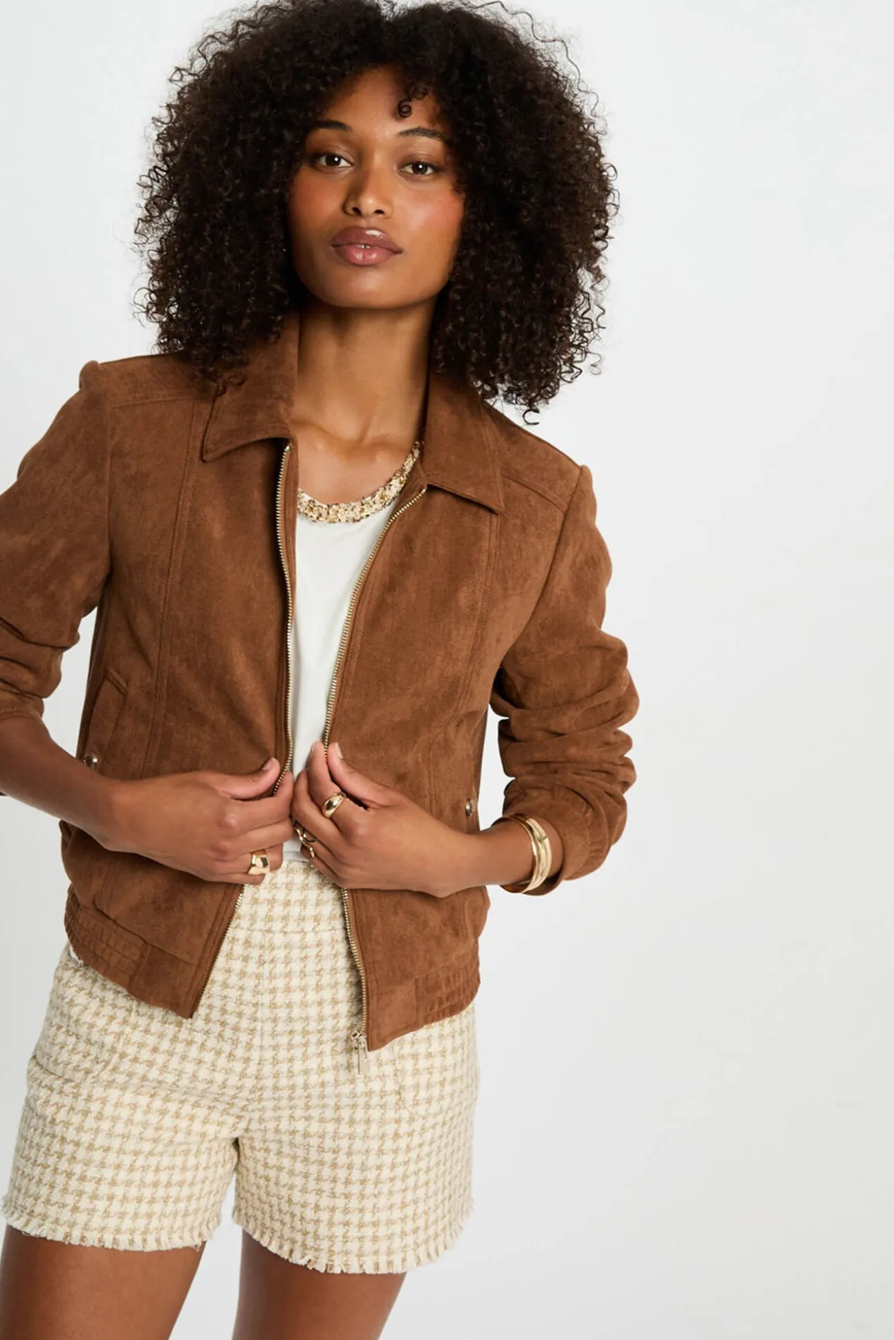 Cazadora de antelina