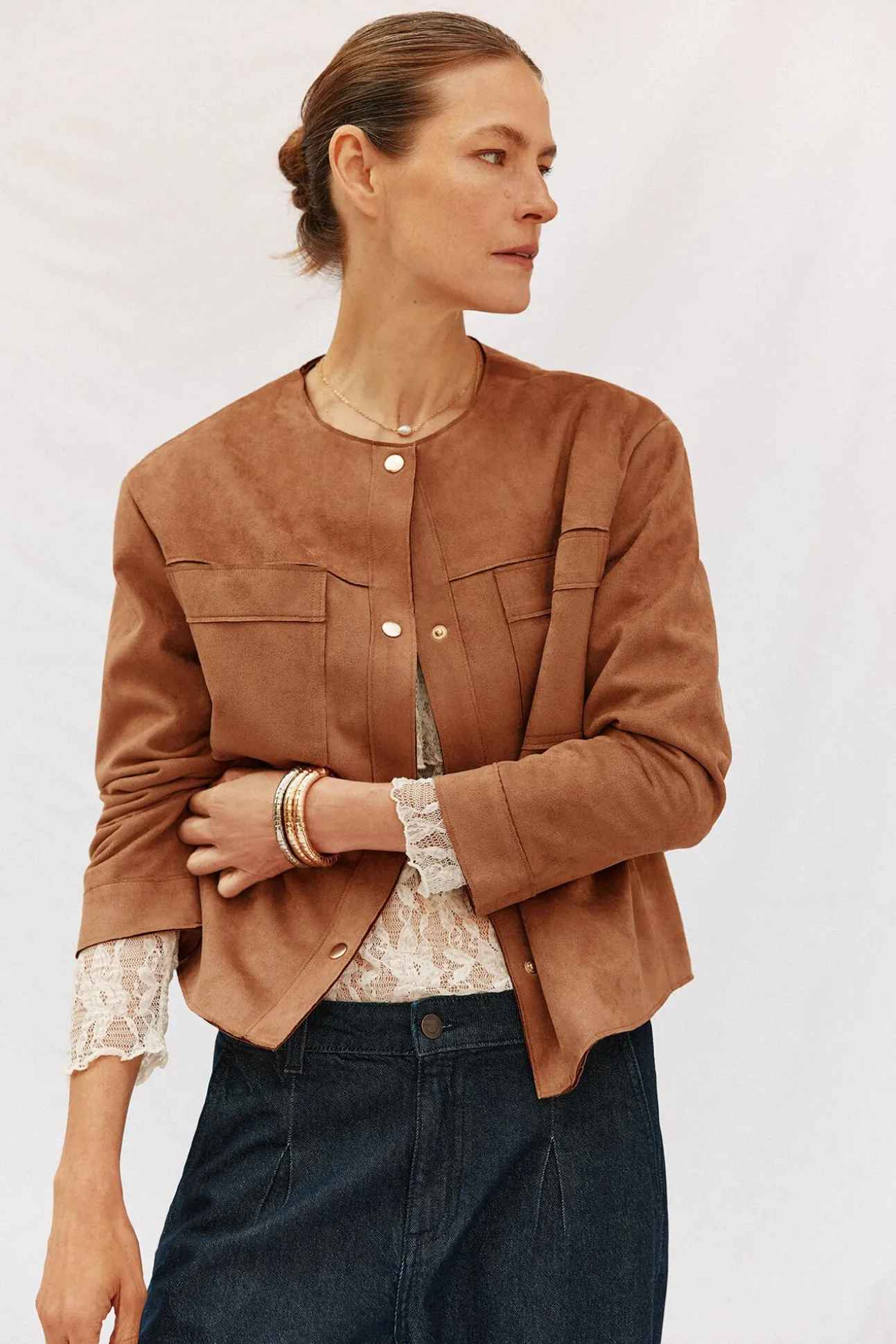 Cazadora efecto piel