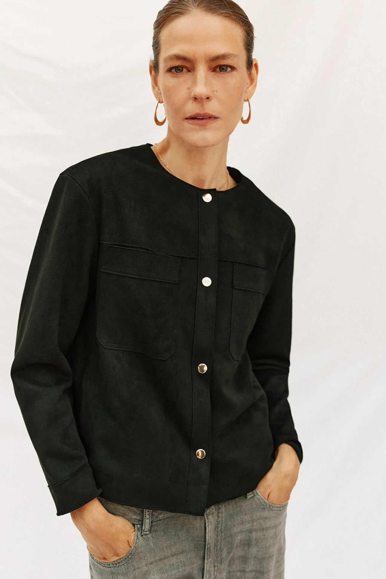 Cazadora efecto piel