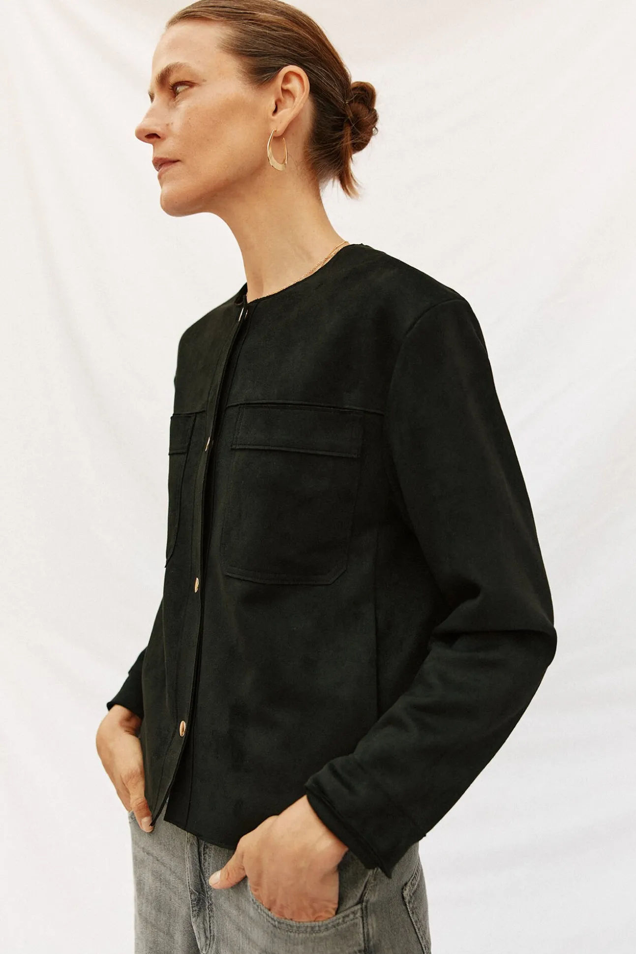 Cazadora efecto piel