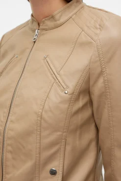 Cazadora efecto piel cuello Perkins