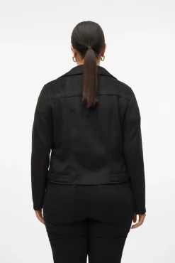 Cazadora efecto piel talla grande