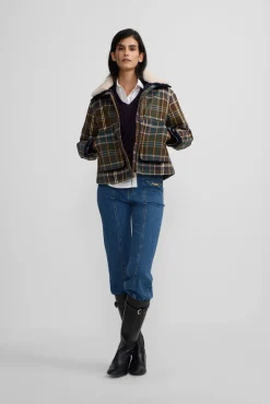 Cazadora encerada borrego cuadros