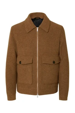 Cazadora lana corta con cremallera