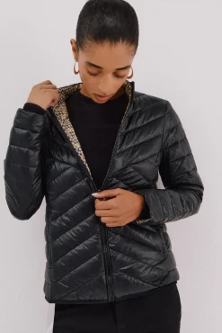 Cazadora reversible plumas