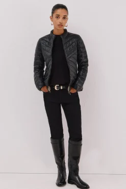 Cazadora reversible plumas