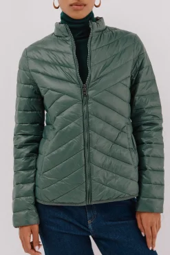 Cazadora reversible plumas