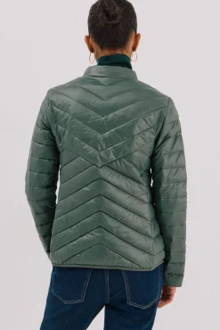 Cazadora reversible plumas