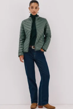 Cazadora reversible plumas