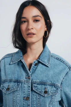 Cazaora vaquera oversized algodón