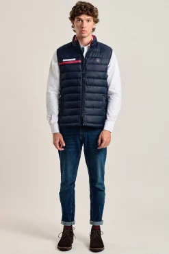 Chaleco acolchado azul marino banda Valecuatro