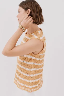 Chaleco calado bicolor