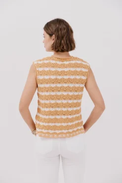 Chaleco calado bicolor