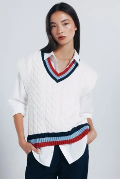 Chaleco contraste canalé