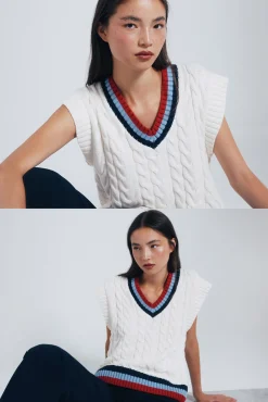 Chaleco contraste canalé