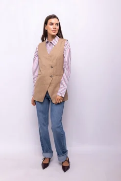 Chaleco cruzado tweed