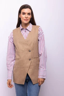 Chaleco cruzado tweed