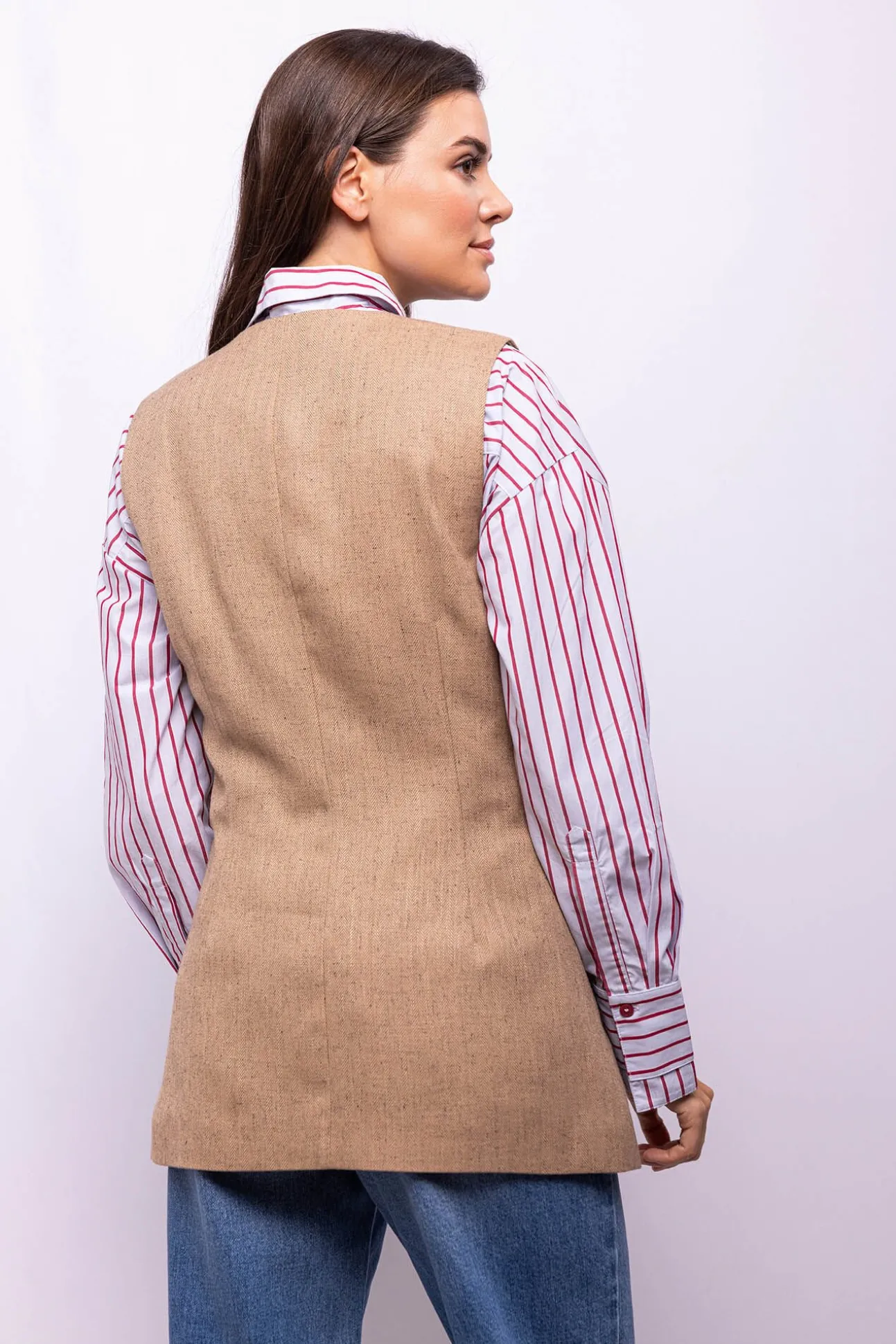 Chaleco cruzado tweed