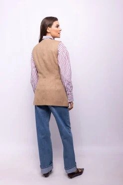 Chaleco cruzado tweed