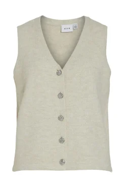 Chaleco de punto con botones joya