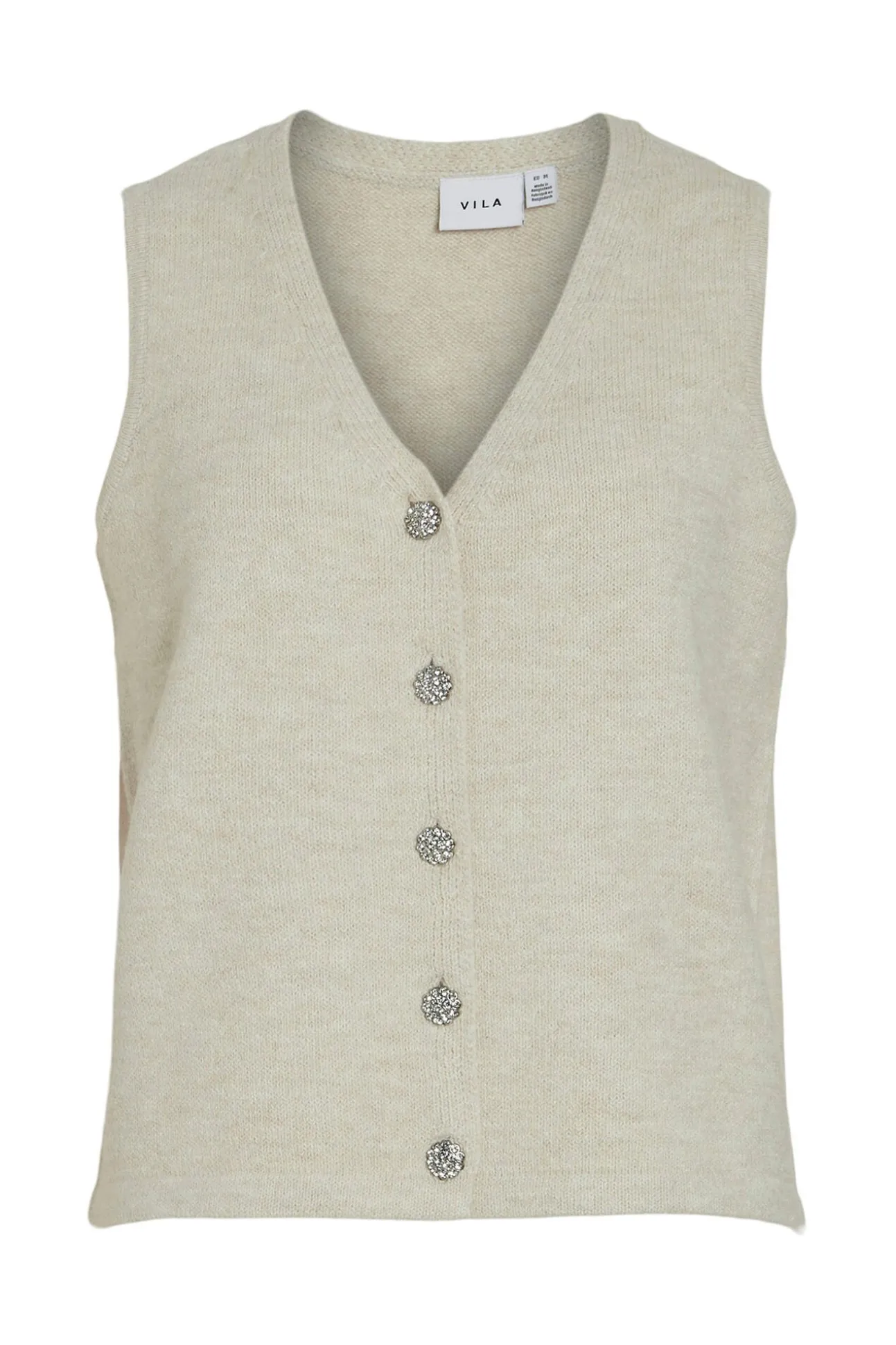 Chaleco de punto con botones joya